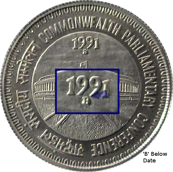 Mumbai Mint Mark: 'B' Below Date