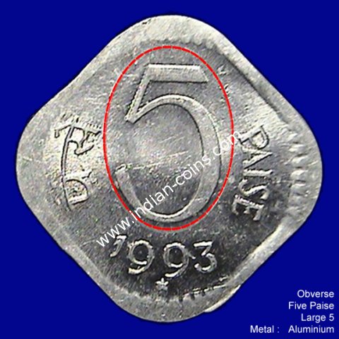 5 paise (small & Large 5)